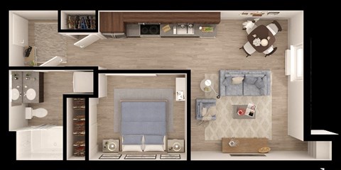 Anthem PDX Apartments B1d Floor Plan